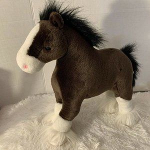 Gund Plush Pony Horse Clyde 15 " Stuffed Animal 42985 Chestnut White Blaze Socks